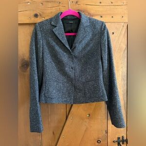 NWOT Tahari Women’s Cropped Blazer Charcoal Tweed Sz 4